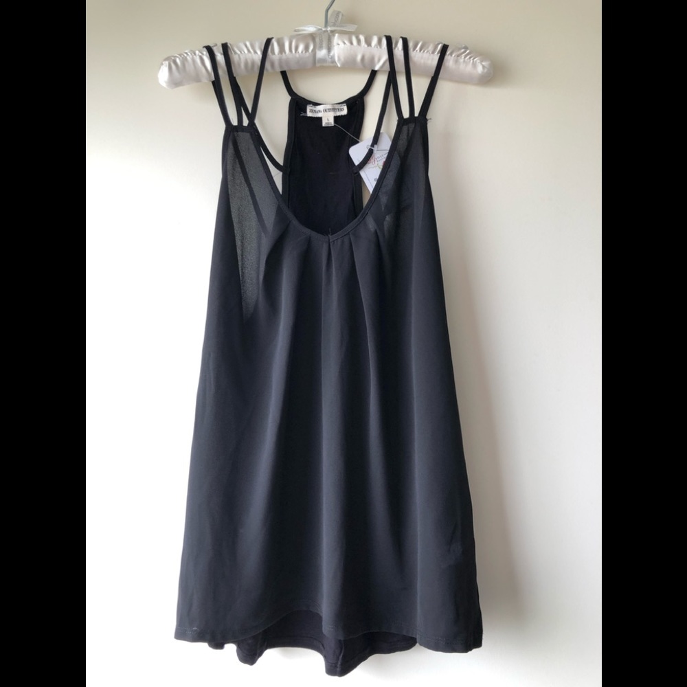 FINAL PRICE DROP 🖤 Racer Back Line Black Tank Top